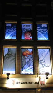 Jugendstil window film inspired by Alfons Mucha at Venustempel