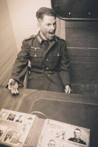 German WW2 silicone figure in Blücher bunkers at Fort Ustka, Poland.