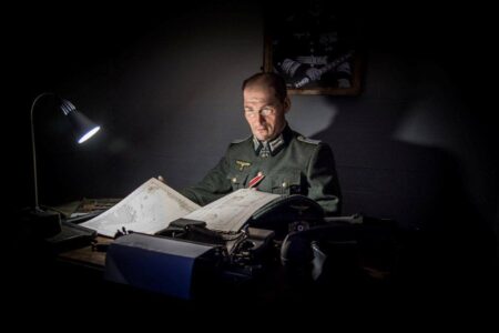 German WW2 silicone figure in Blücher bunkers at Fort Ustka, Poland.