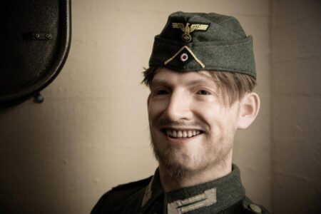 German WW2 silicone figure in Blücher bunkers at Fort Ustka, Poland.