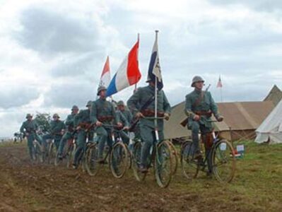 Re-enactment group "Nederland Paraat" (4th and 6th Dutch Infantry Regiment 1900 - 1940) at Kirby Hall, UK, August 2002.
